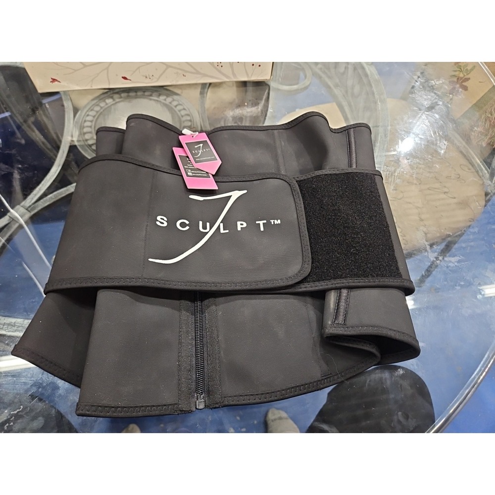 NWT J‎ Sculpt Waist Trainer Shapewear Black 2XL Plus Size Zipper Adjustable Belt
